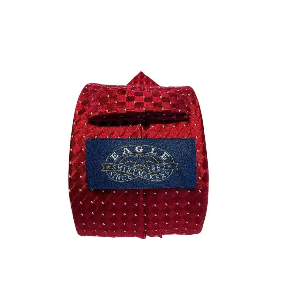 Eagle Shirtmakers Red Geometric Dotted Tie